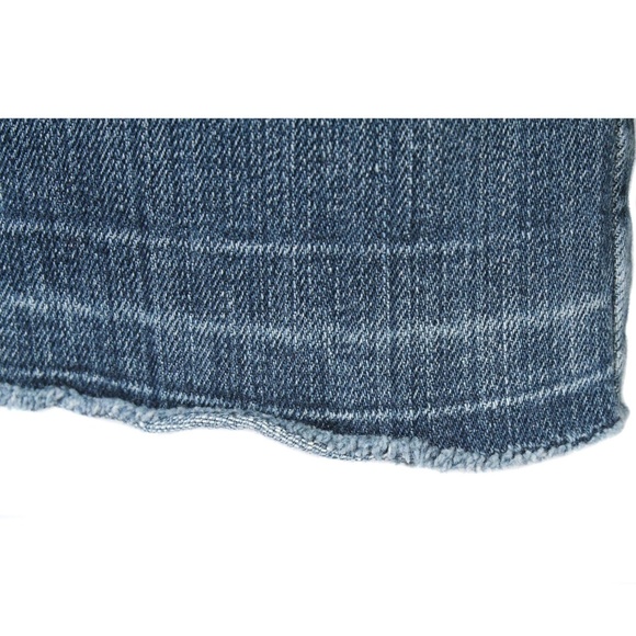 NOIR Embroidered Flower Mini Denim Raw Hem Skirt Size 12 Y2K - Picture 5 of 6